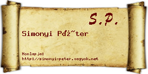 Simonyi Péter névjegykártya