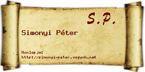 Simonyi Péter névjegykártya